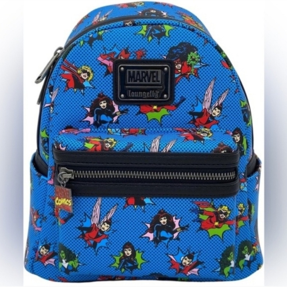 Marvel x Loungefly Girls' Blue Mini Backpack NWT